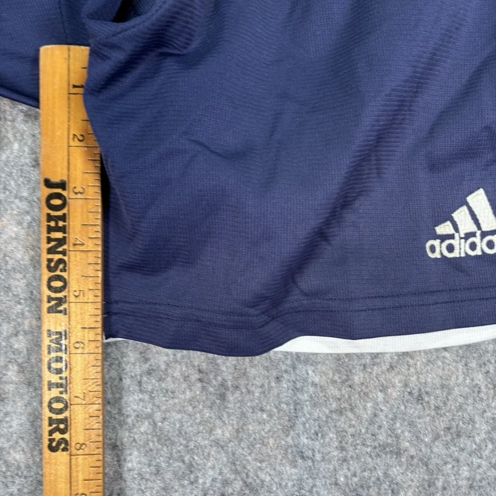 VTG‎ 2004 Adidas Soccer Shorts Navy white Mens L FADED SPOT NO DRAWSTRING READ